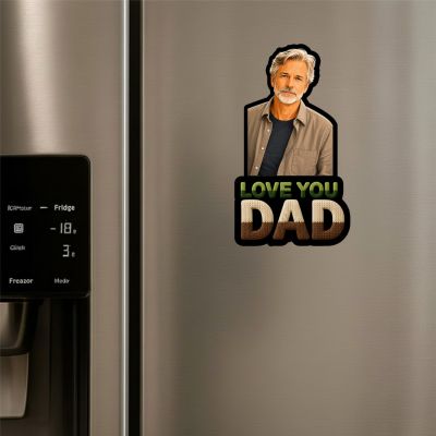 Personalized Love You Dad Fridge Magnet Father's Day and Birthday Gift for Papa Memory Photo Fridge Magnet